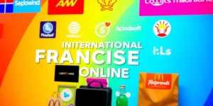 Colorful display of international franchise products online.