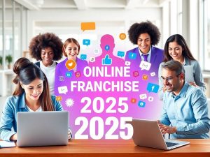 Profesioniști discutând despre francize online în mediul digital.